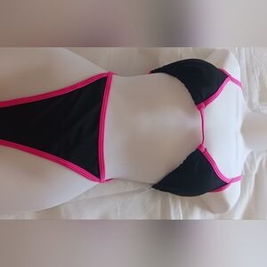 Sexy attached bikini black/pink